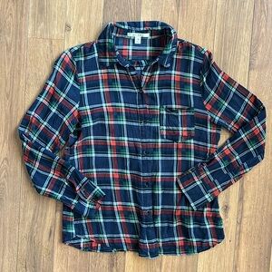 Dark Blue/Green/Red Miami Button-Down Flannel - Medium